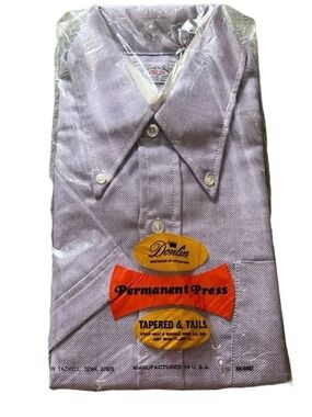 Donlin Vintage NWOT Tapered & Tails Purple Shirt Size 16L - 16.5